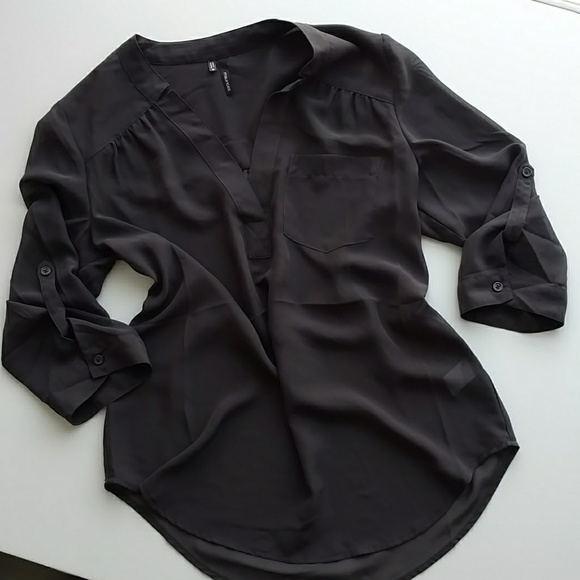 Maurices Tops - Maurices Gray Transparent Polyester Blouse - M